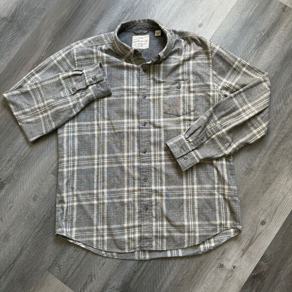 Weatherproof Vintage Plaid Flannel Button Down Shirt Men’s XL Gray - Picture 2 of 7